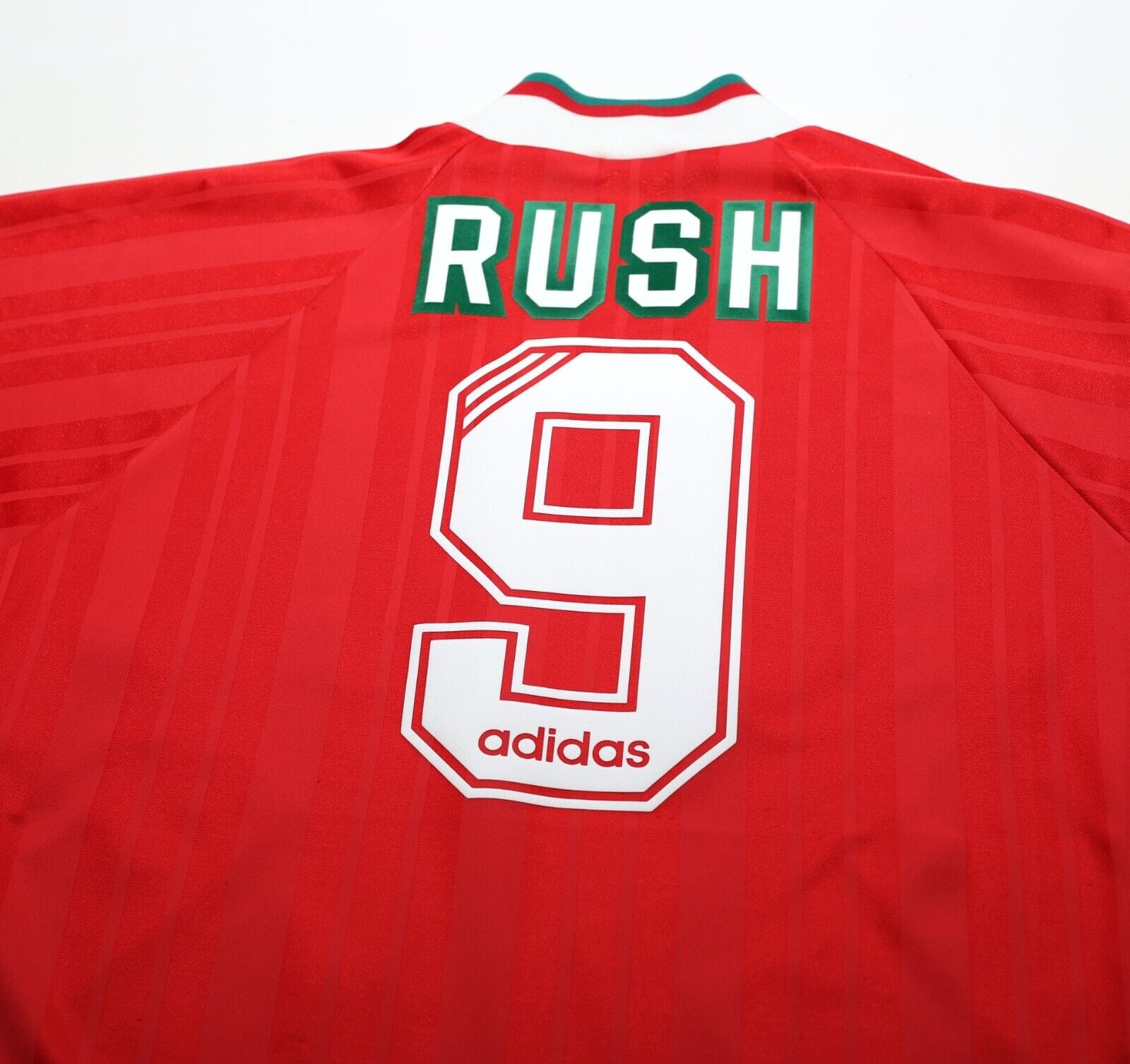 1993/95 RUSH #9 Liverpool Vintage adidas Equipment Home Football Shirt (M)