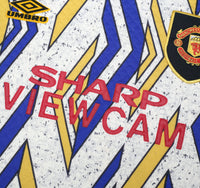 1993/95 SCHMEICHEL #1 Manchester United Vintage Umbro Away GK Football Shirt (L)