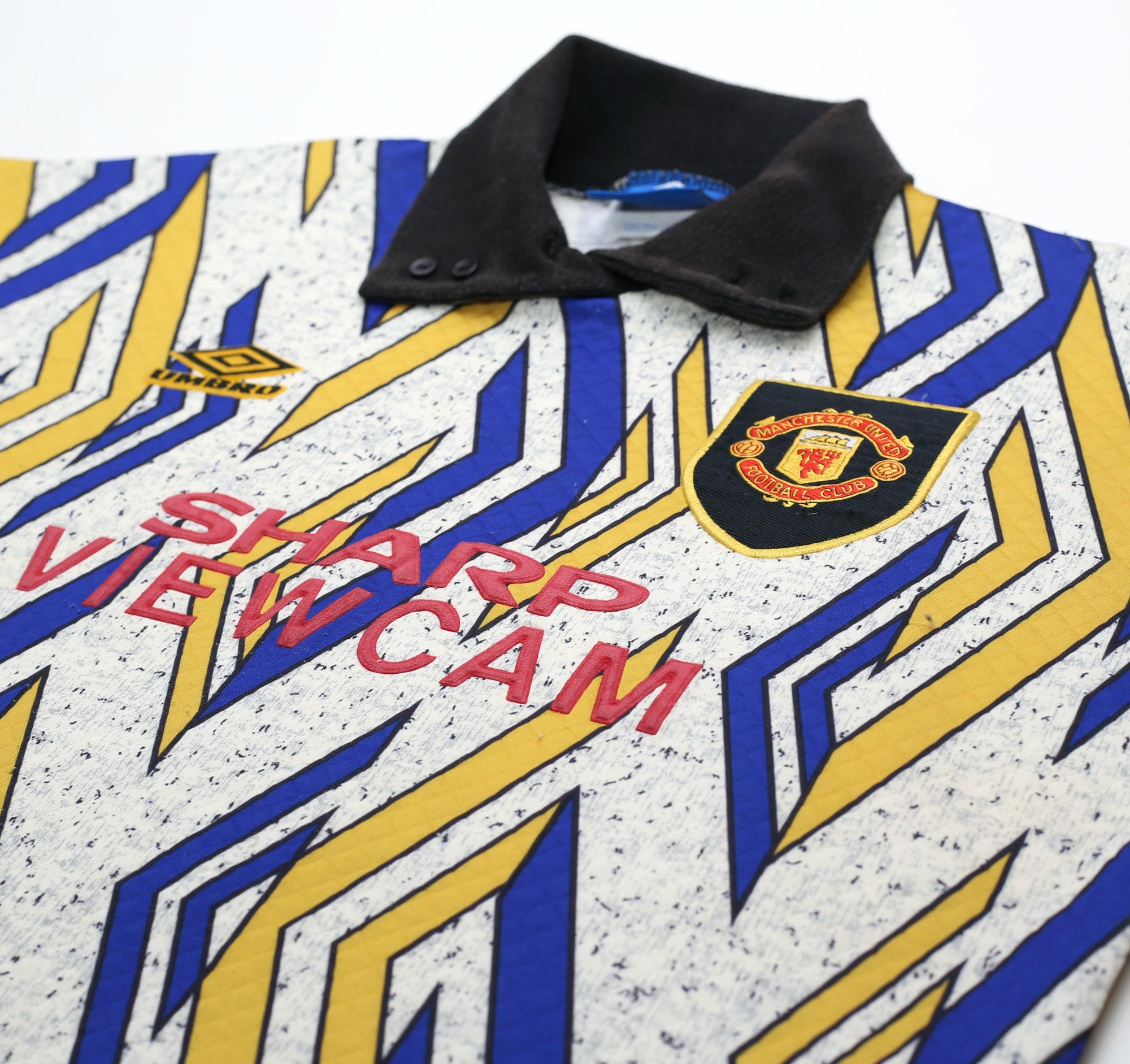 1993/95 SCHMEICHEL #1 Manchester United Vintage Umbro Away GK Football Shirt (L)
