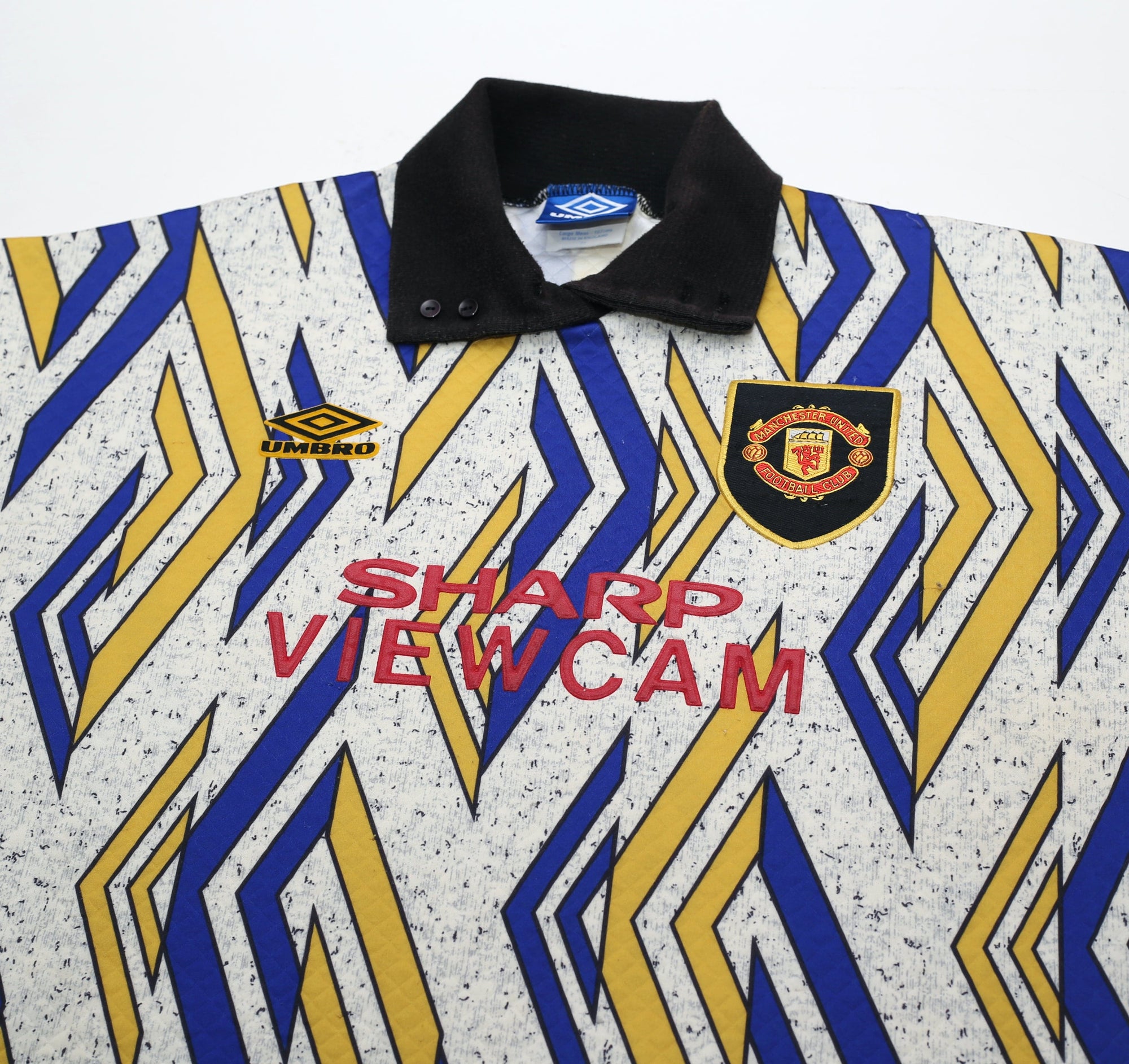 1993/95 SCHMEICHEL #1 Manchester United Vintage Umbro Away GK Football Shirt (L)