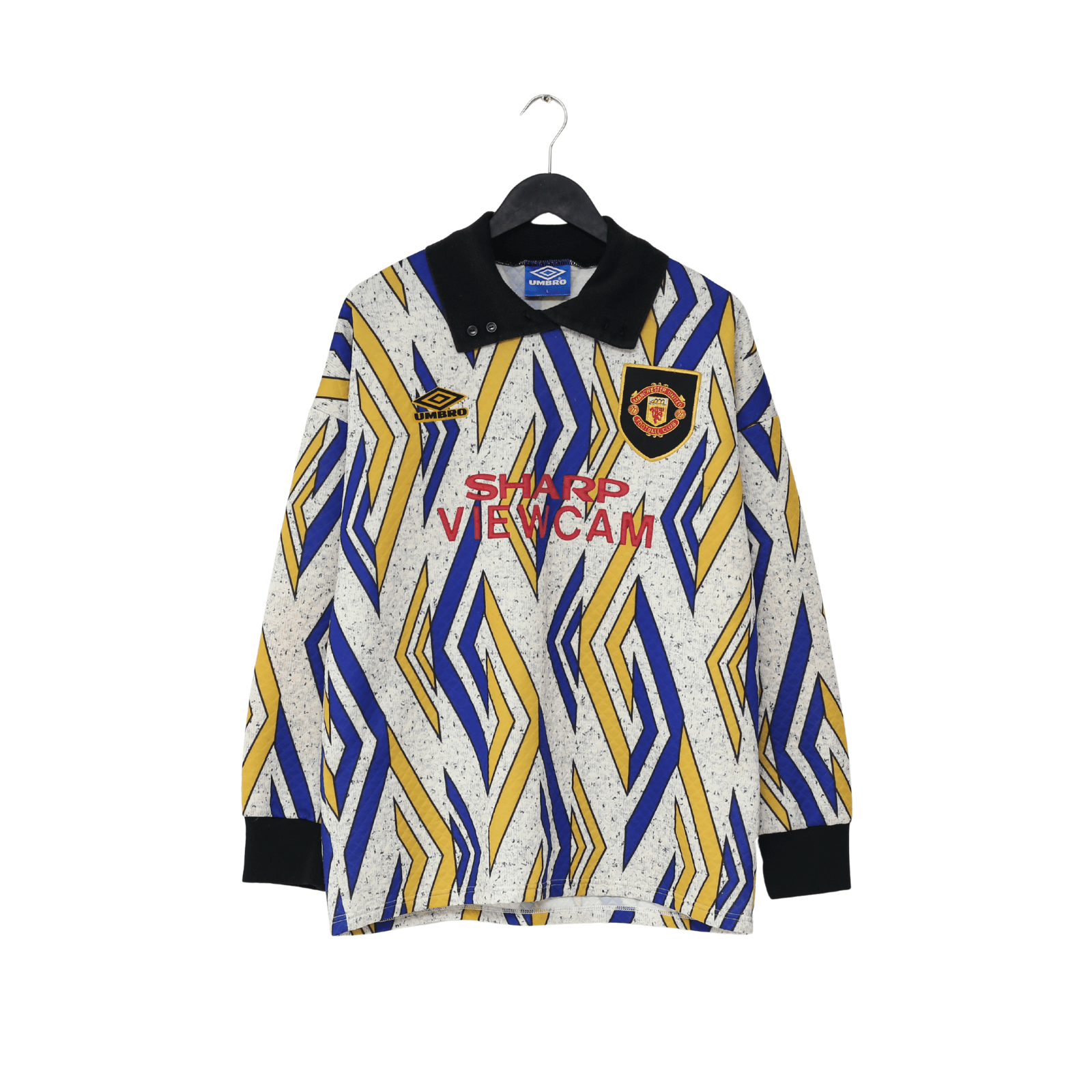 1993/95 SCHMEICHEL #1 Manchester United Vintage Umbro Away GK Football Shirt (L)