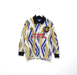 1993/95 SCHMEICHEL #1 Manchester United Vintage Umbro Away GK Football Shirt (S)