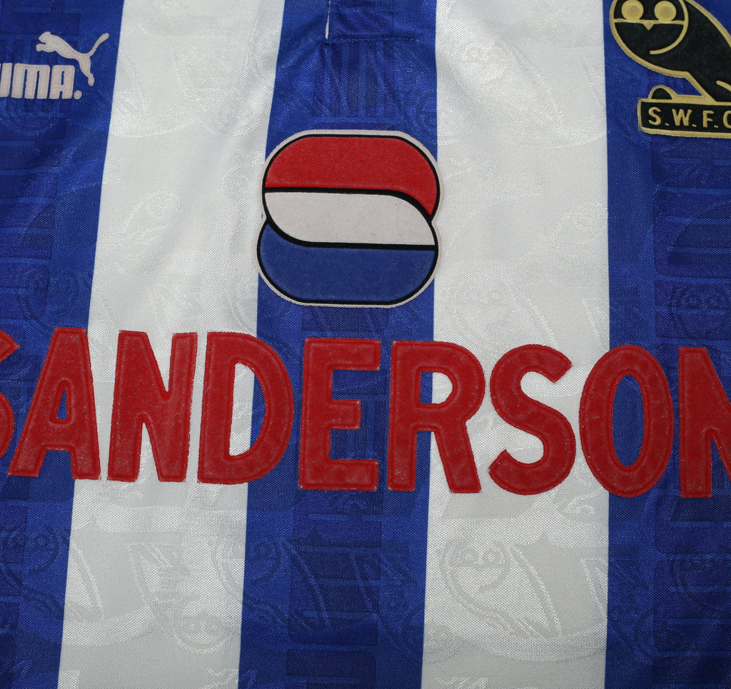 1993/95 WADDLE Sheffield Wednesday Vintage Puma Home Football Shirt (L)