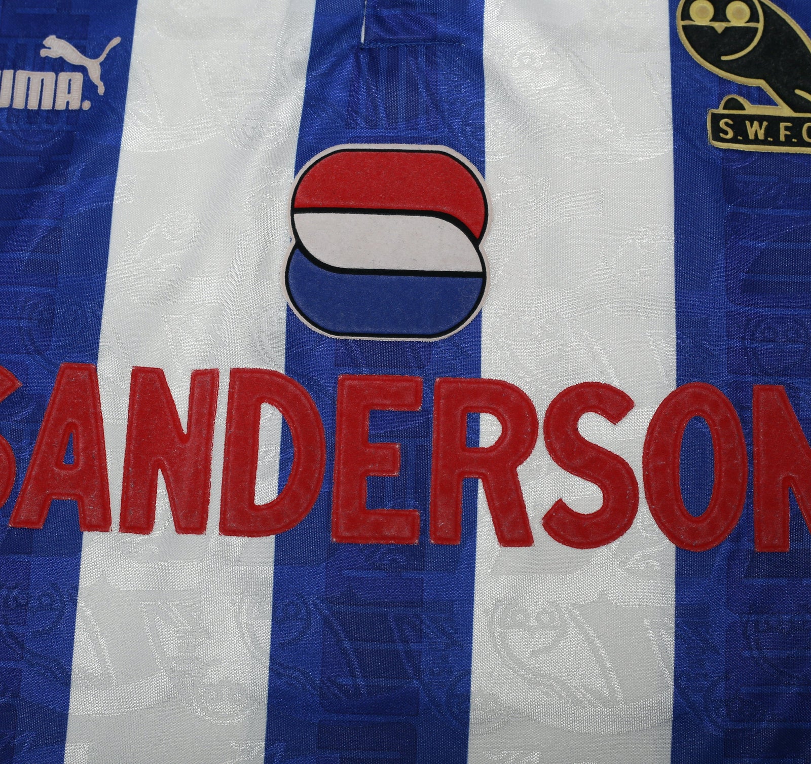 1993/95 WADDLE Sheffield Wednesday Vintage Puma Home Football Shirt (L)