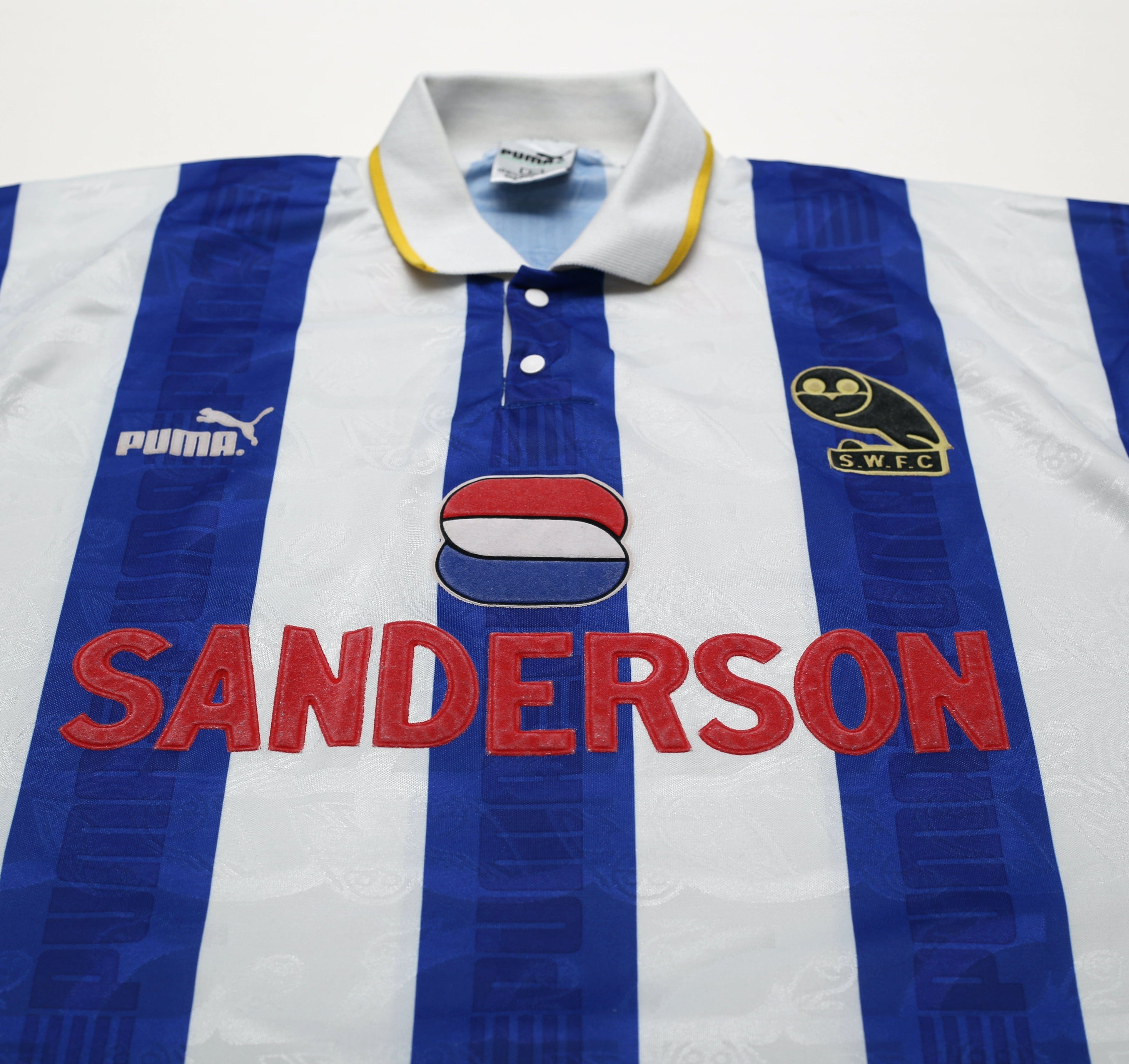 1993/95 WADDLE Sheffield Wednesday Vintage Puma Home Football Shirt (L)