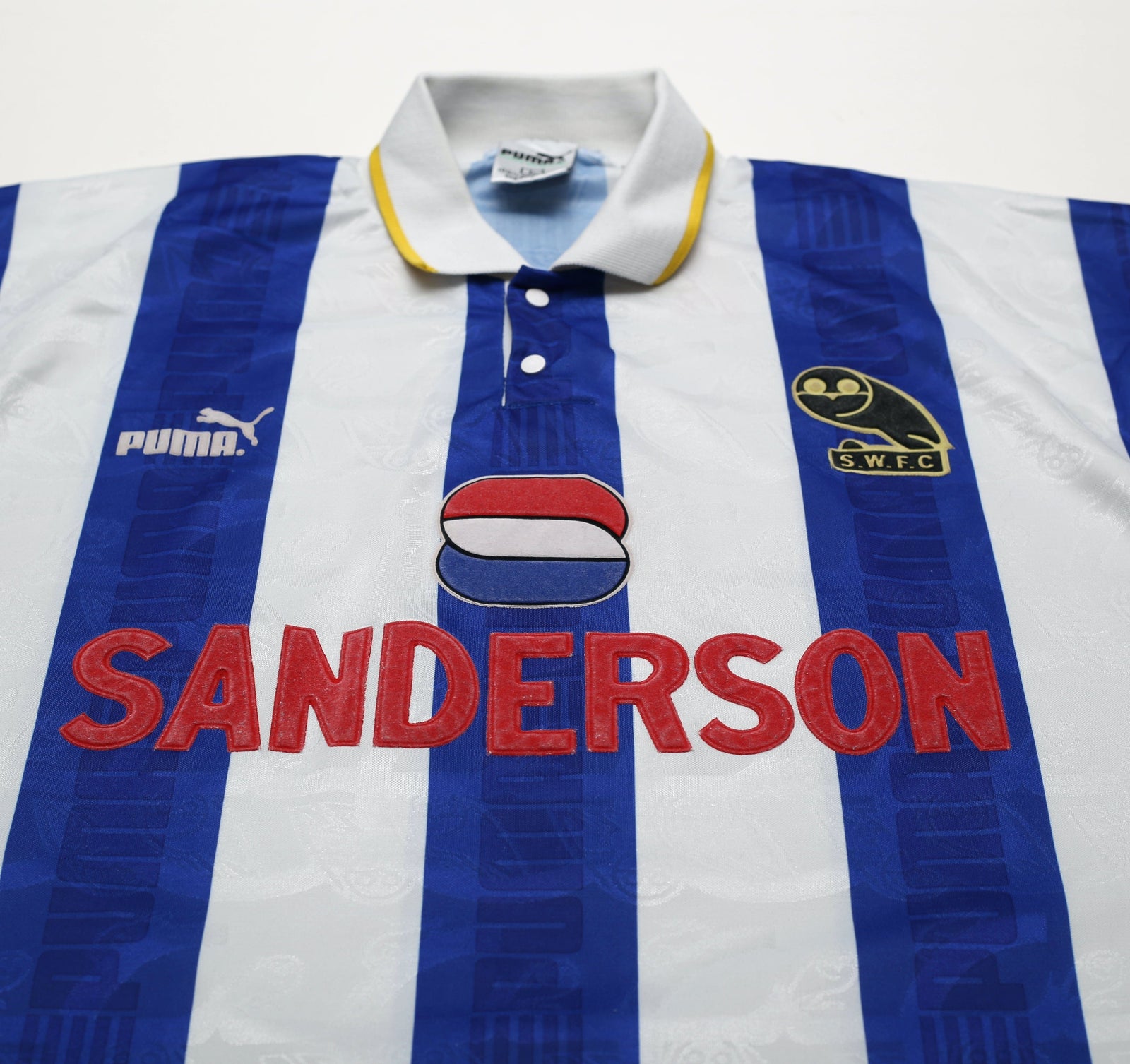 1993/95 WADDLE Sheffield Wednesday Vintage Puma Home Football Shirt (L)