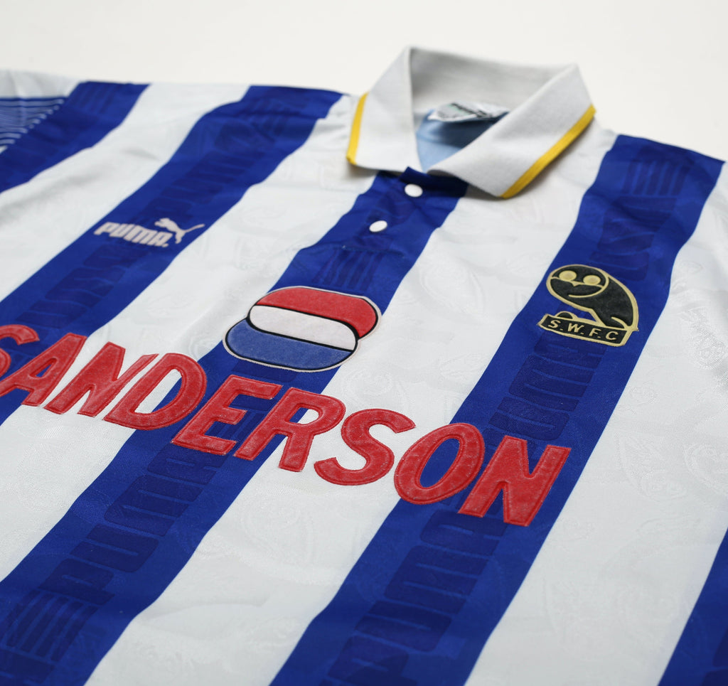 1993/95 WADDLE Sheffield Wednesday Vintage Puma Home Football Shirt (L)