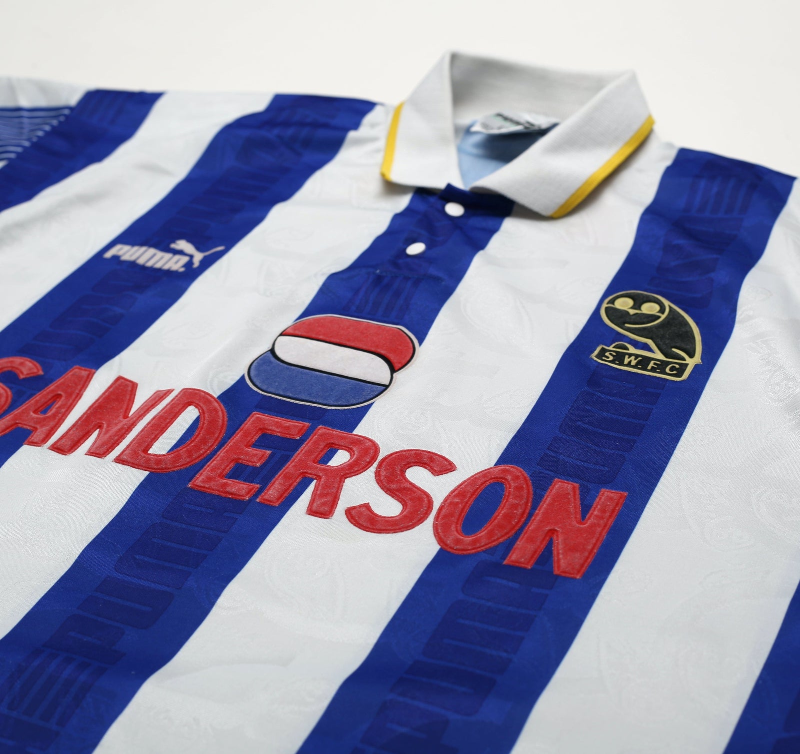 1993/95 WADDLE Sheffield Wednesday Vintage Puma Home Football Shirt (L)