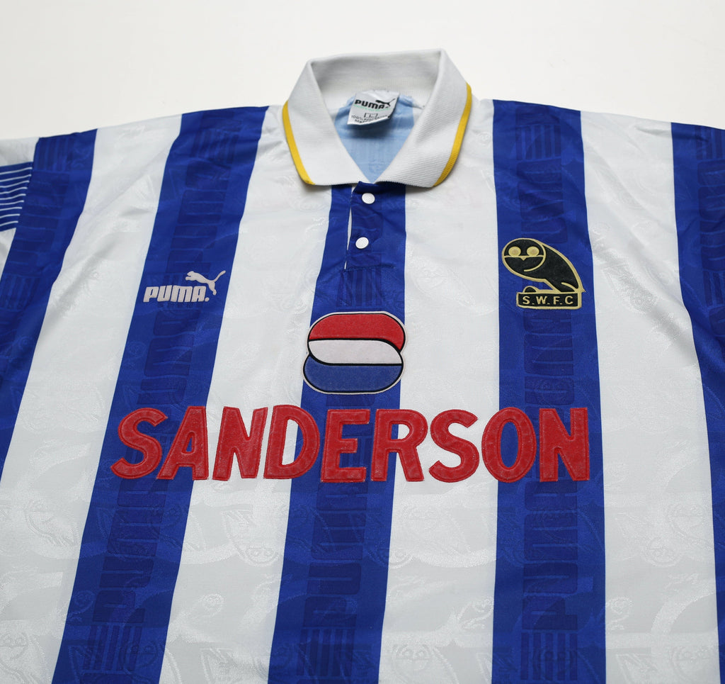 1993/95 WADDLE Sheffield Wednesday Vintage Puma Home Football Shirt (L)