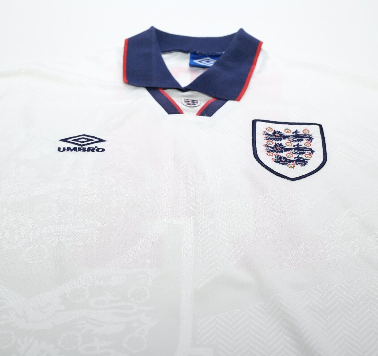 1993/95 WRIGHT #14 England Vintage Umbro Home Football Shirt (L) US Cup 93