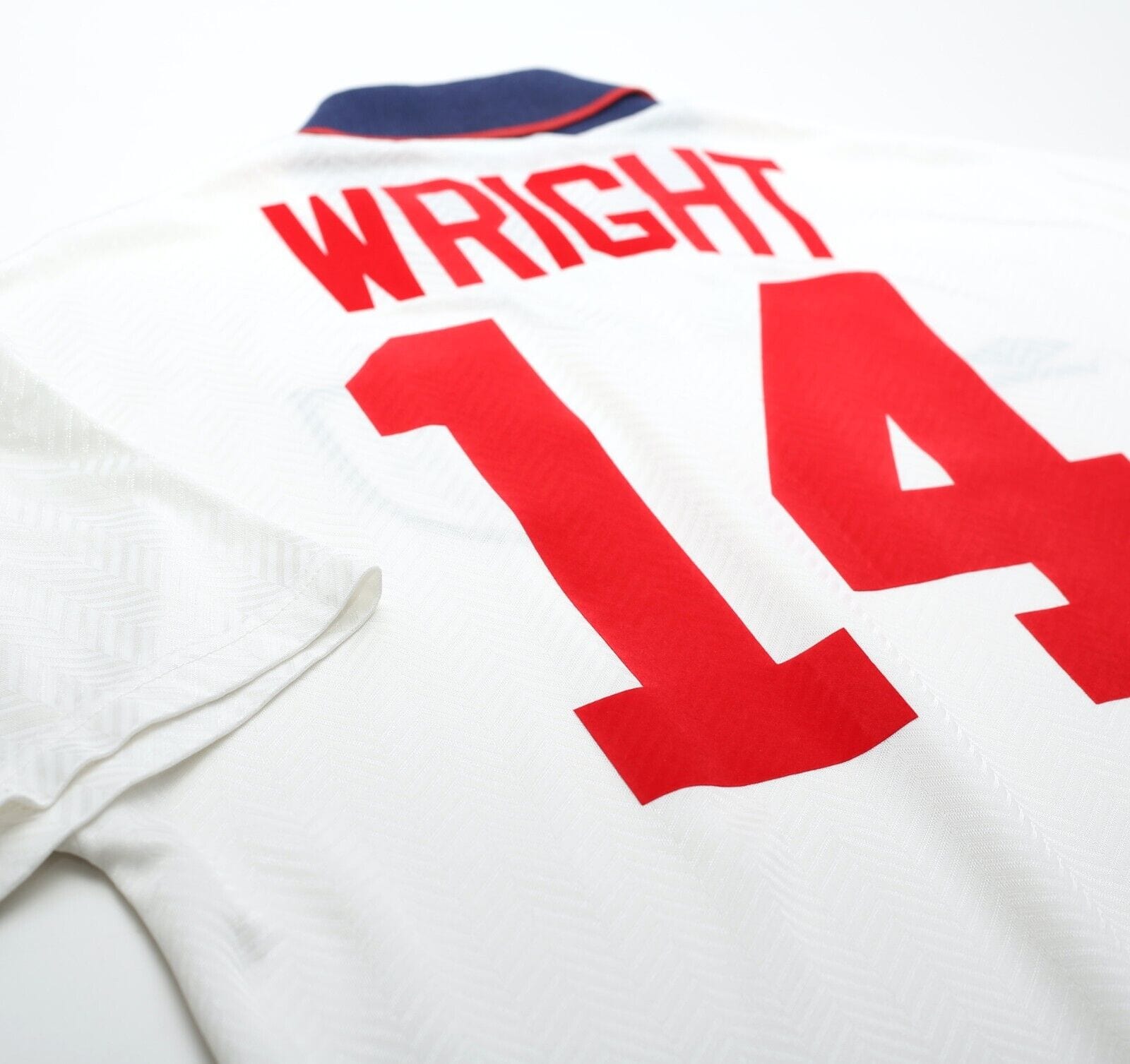 1993/95 WRIGHT #14 England Vintage Umbro Home Football Shirt (L) US Cup 93