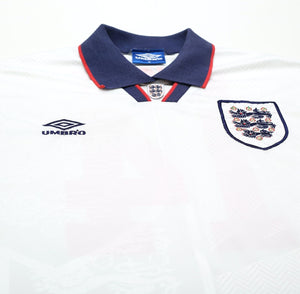 1993/95 WRIGHT #14 England Vintage Umbro Home Football Shirt (M) US Cup 93