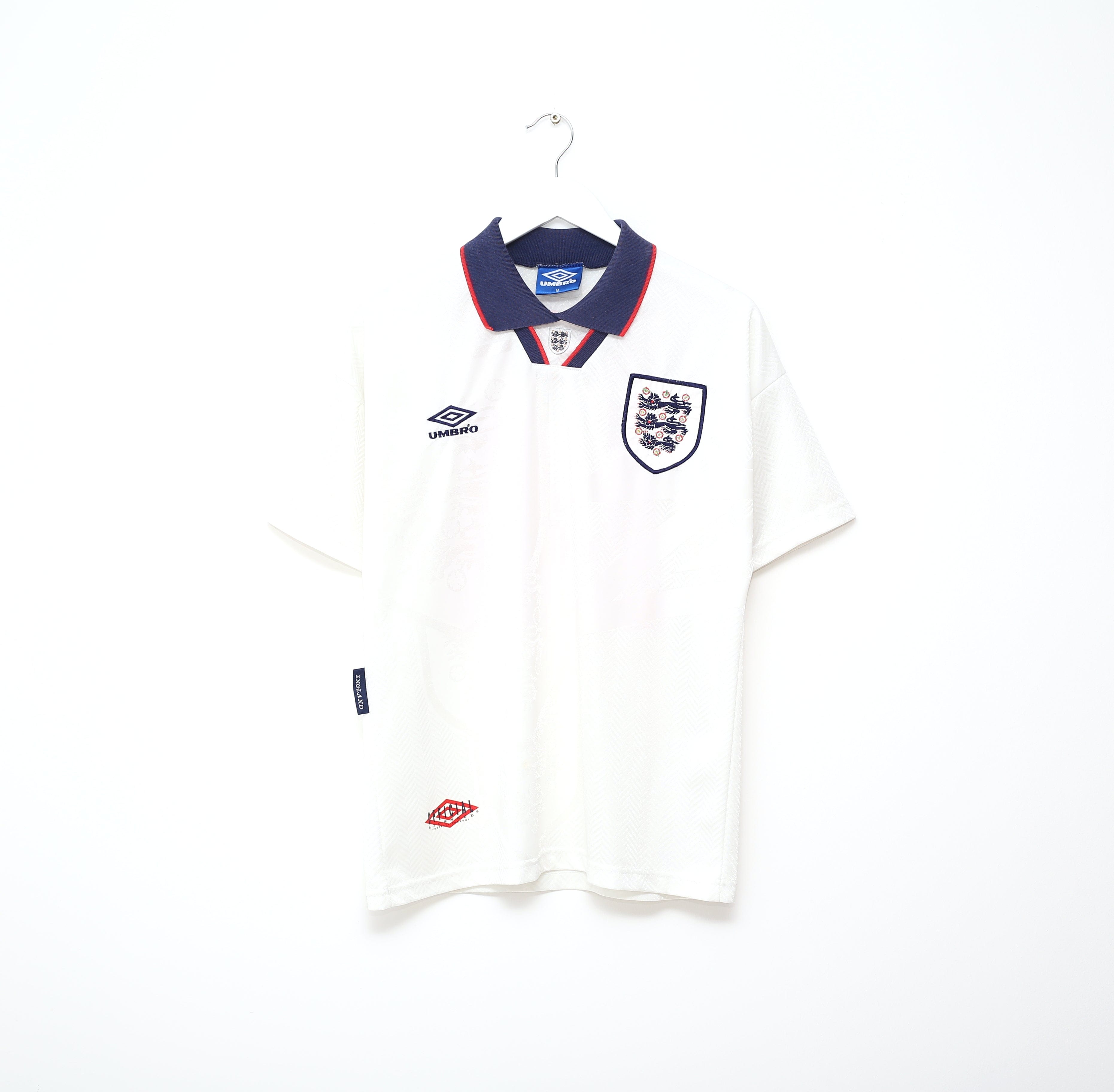 1993/95 WRIGHT #14 England Vintage Umbro Home Football Shirt (M