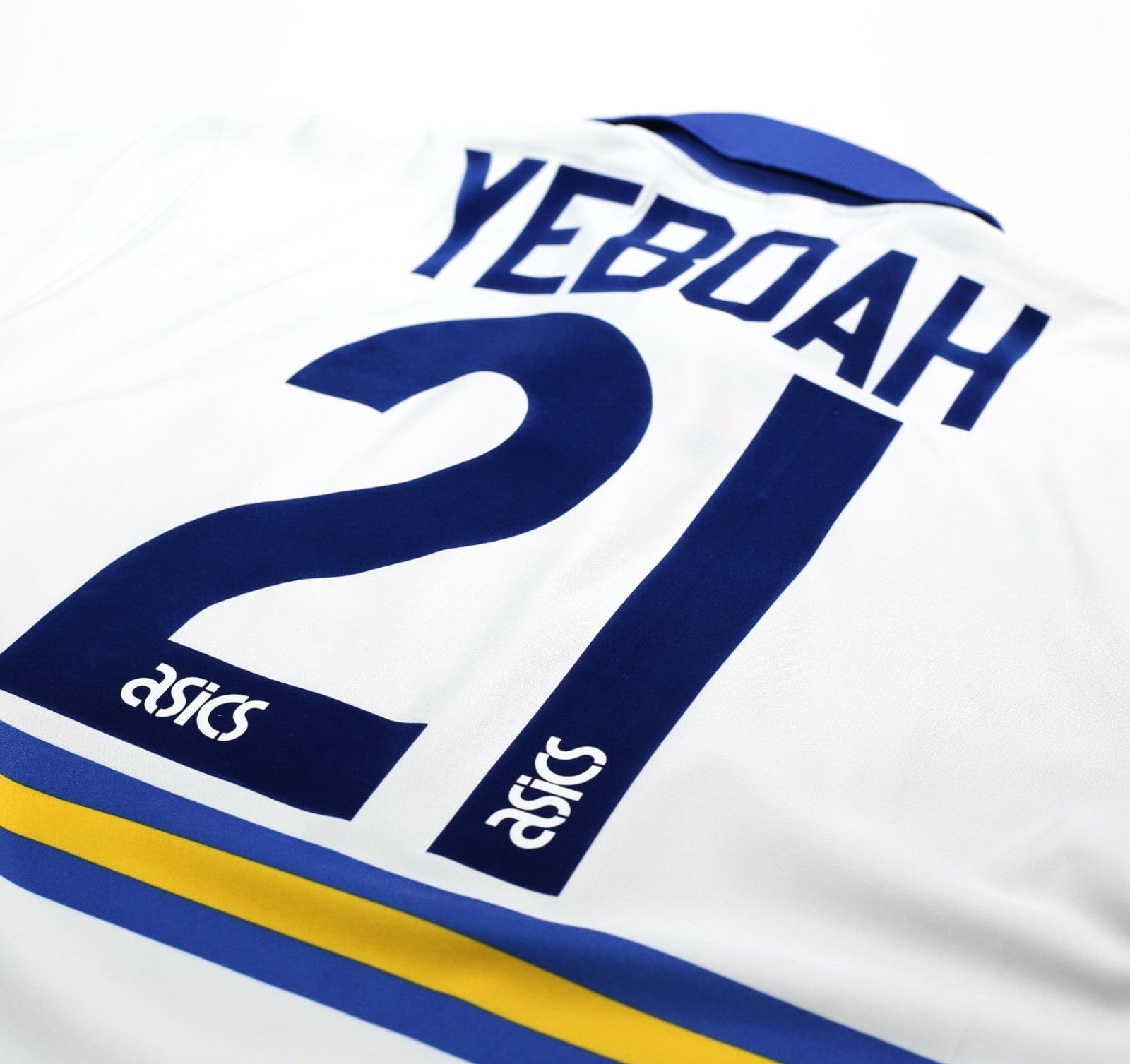 1993/95 YEBOAH #21 Leeds United Vintage ASICS Home Football Shirt (L)