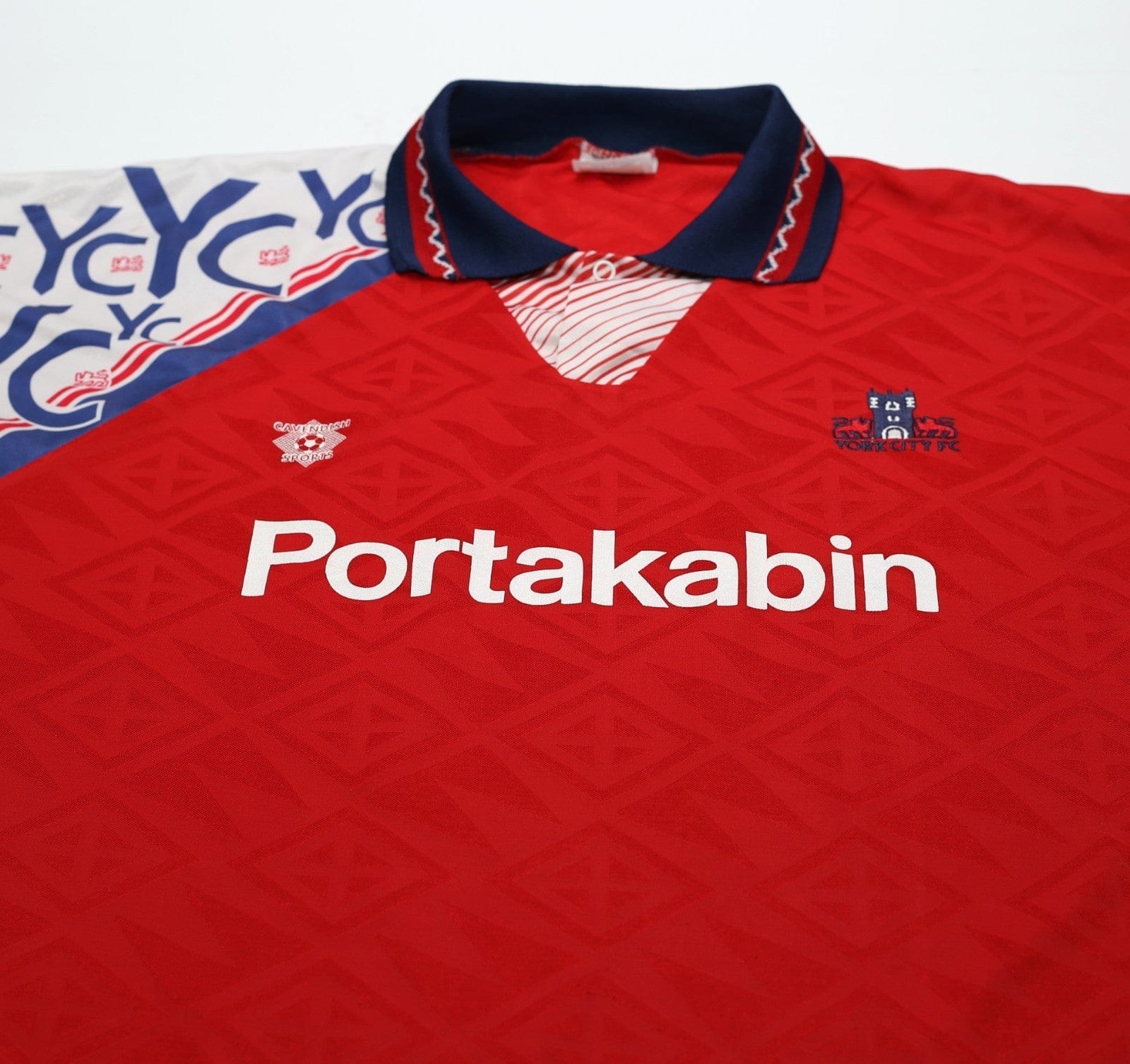 1993/95 YORK CITY Vintage Cavendish Sports Home Football Shirt Jersey (L)