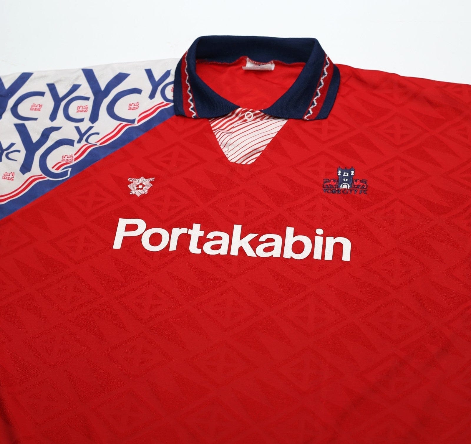1993/95 YORK CITY Vintage Cavendish Sports Home Football Shirt Jersey (L)