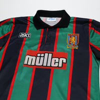 1993/95 Yorke #18 Aston Villa Vintage Asics Away Football Shirt (M)