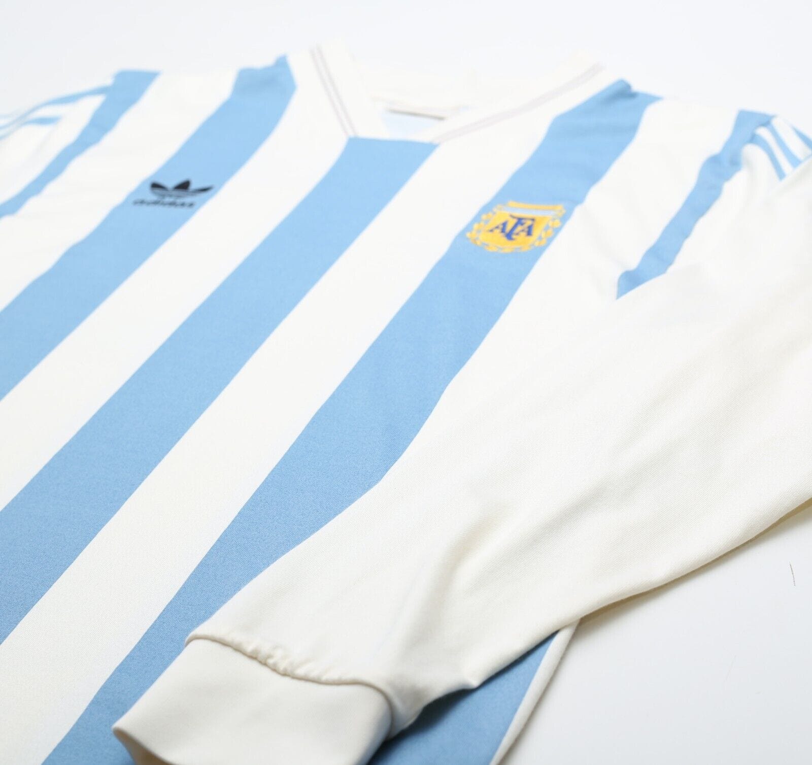 1993 MARADONA #10 Argentina adidas Originals L/S Home Football Shirt (M/L)