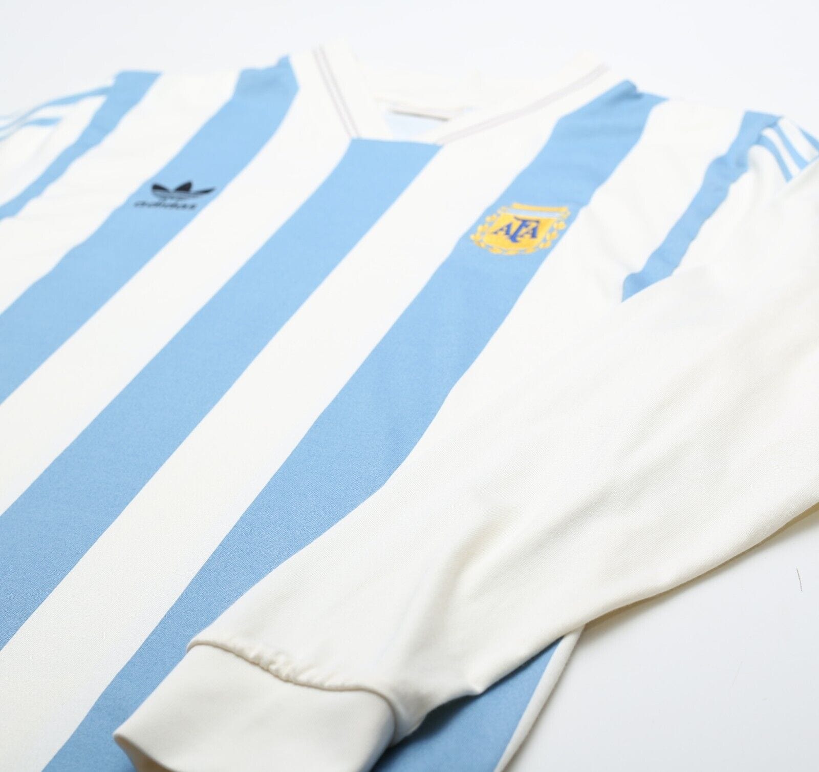 1993 MARADONA #10 Argentina adidas Originals L/S Home Football Shirt (M/L)