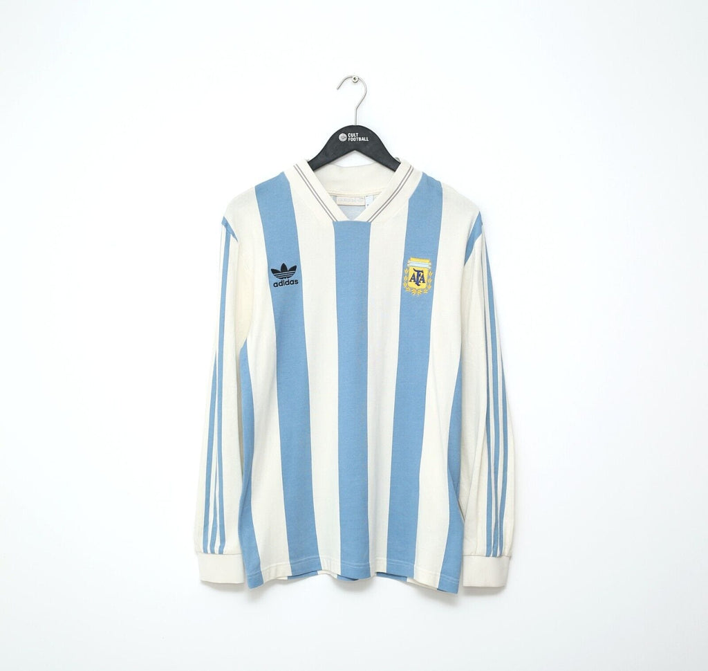 1993 MARADONA #10 Argentina Retro adidas Originals LS Home Football Shirt (S)