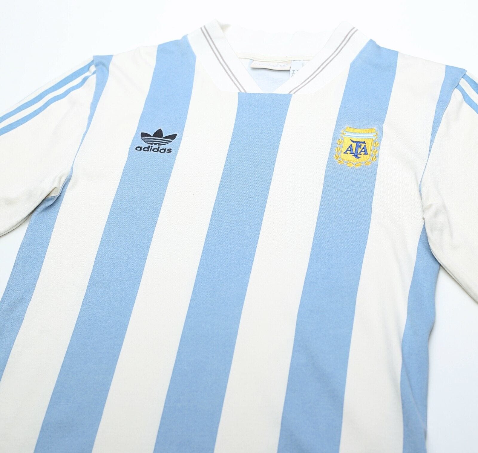 1993 MARADONA #10 Argentina Retro adidas Originals LS Home Football Shirt (S)