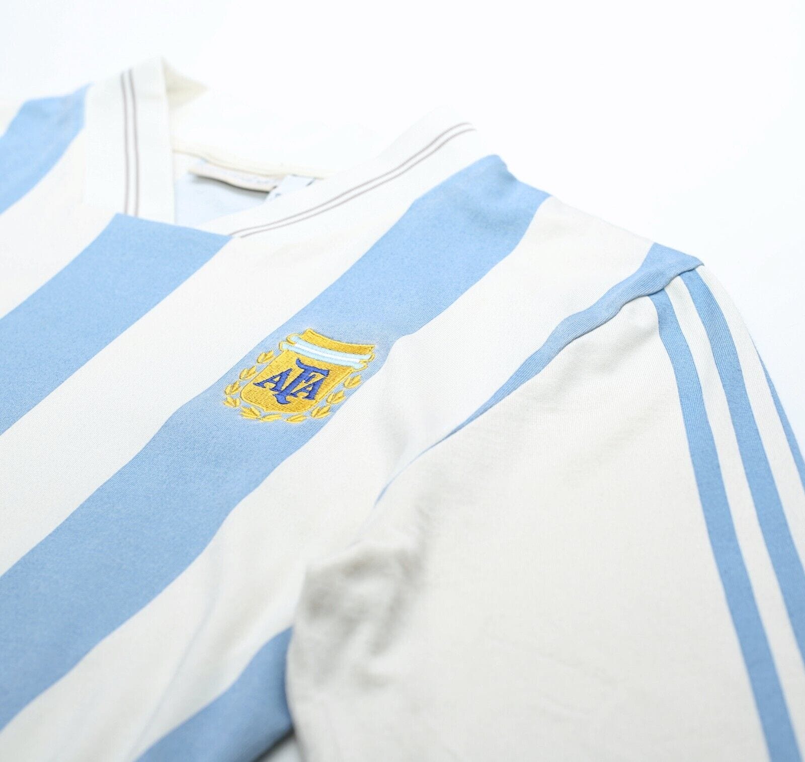 1993 MARADONA #10 Argentina Retro adidas Originals LS Home Football Shirt (S)