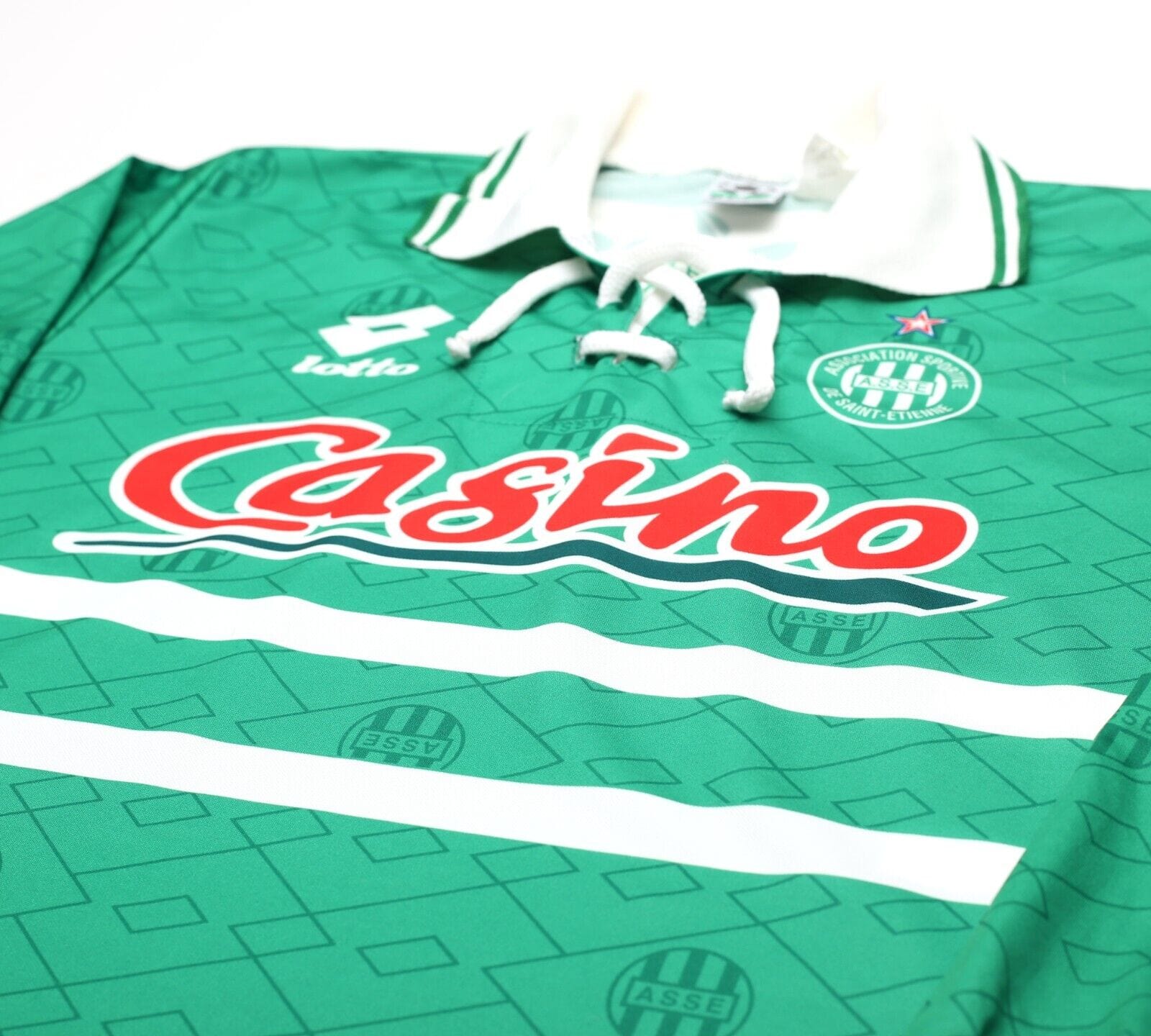 1994/95 AS SAINT-ETIENNE Vintage Lotto Long Sleeve Football Shirt Jersey (L)