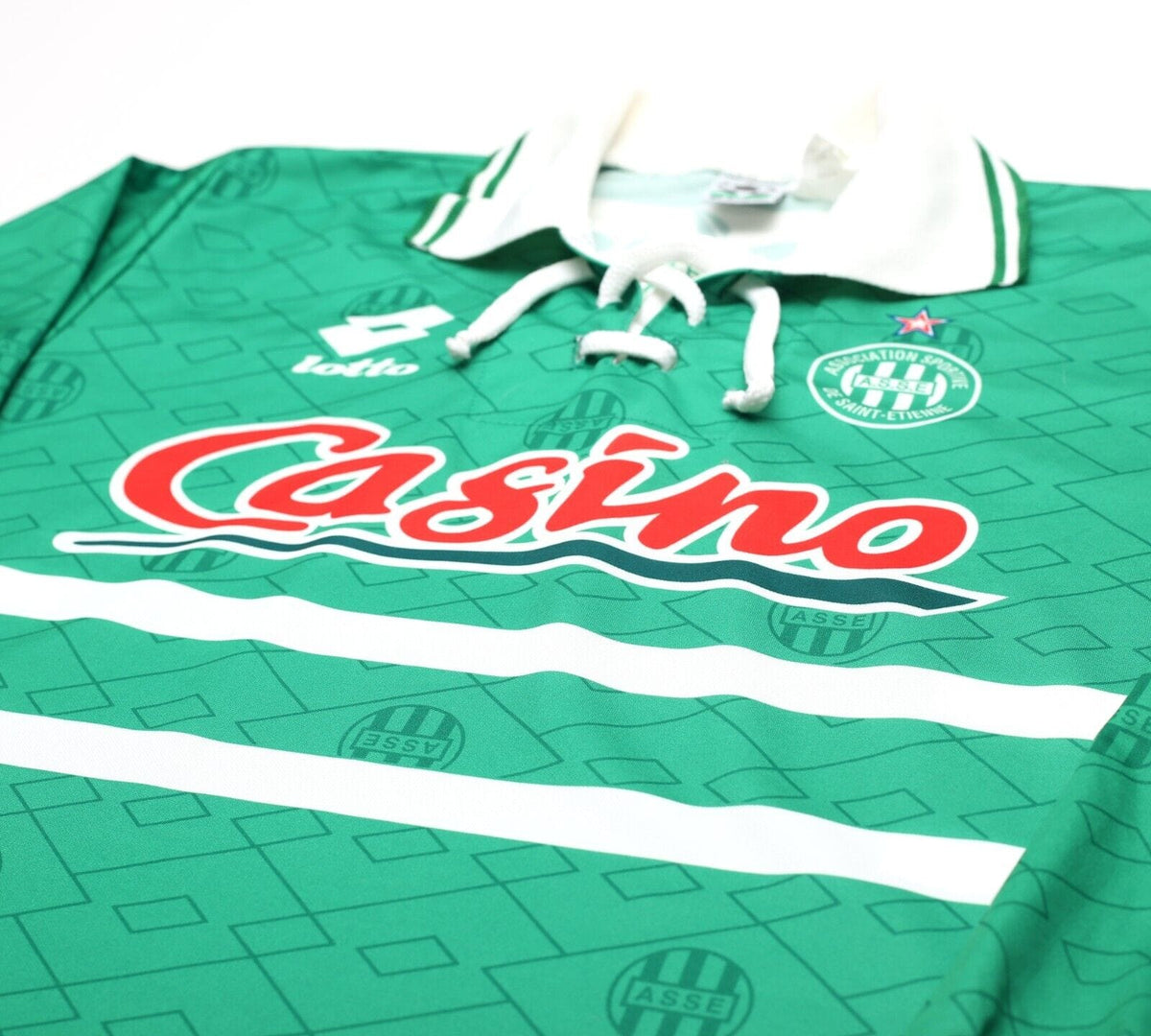 1994/95 AS SAINT-ETIENNE Vintage Lotto Long Sleeve Football Shirt Jersey (L)