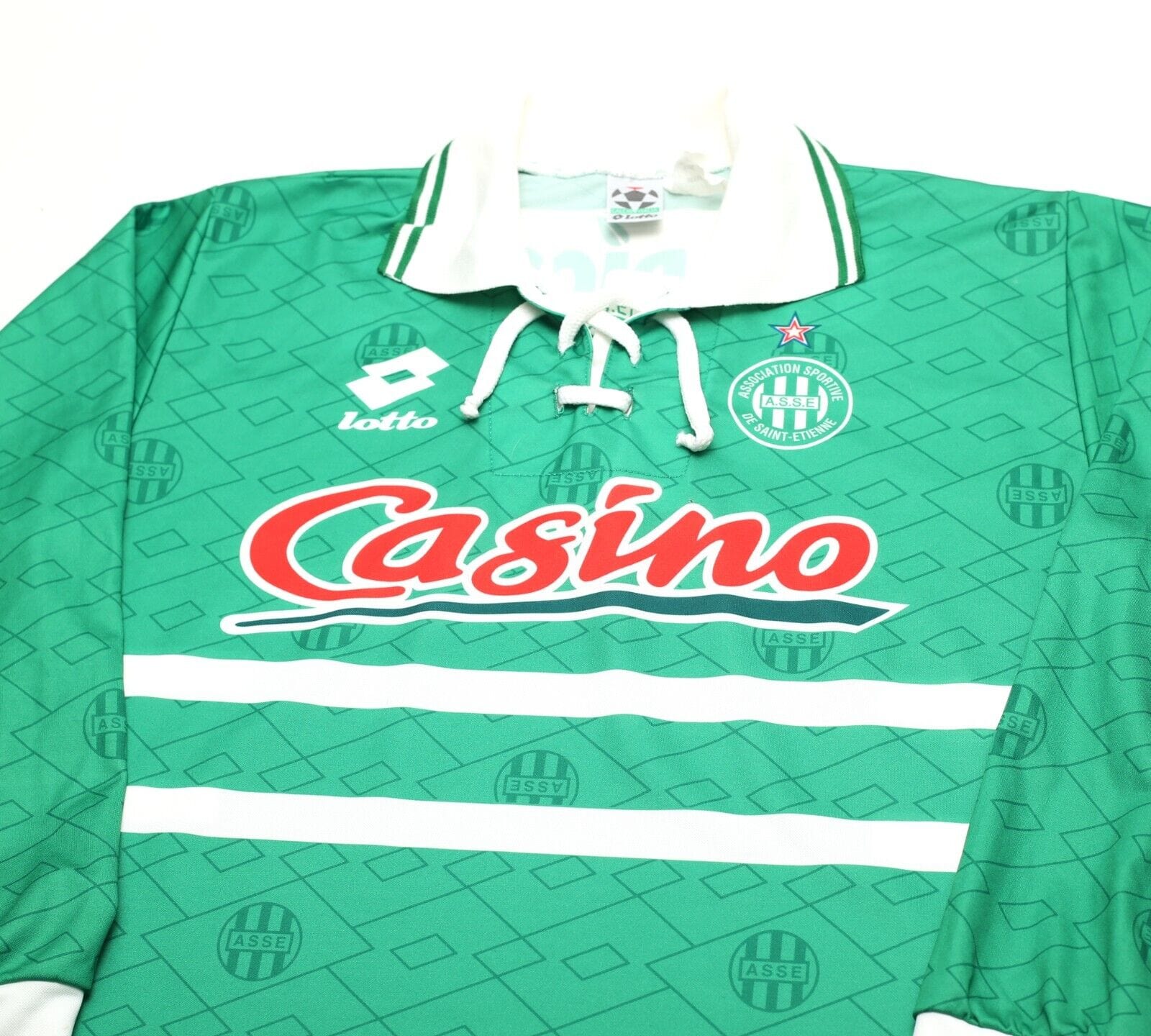 1994/95 AS SAINT-ETIENNE Vintage Lotto Long Sleeve Football Shirt Jersey (L)