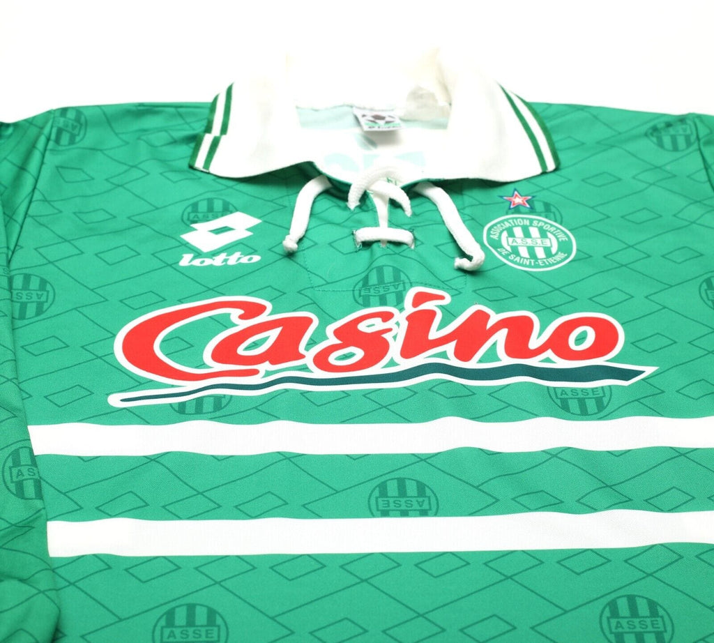 1994/95 AS SAINT-ETIENNE Vintage Lotto Long Sleeve Football Shirt Jersey (L)