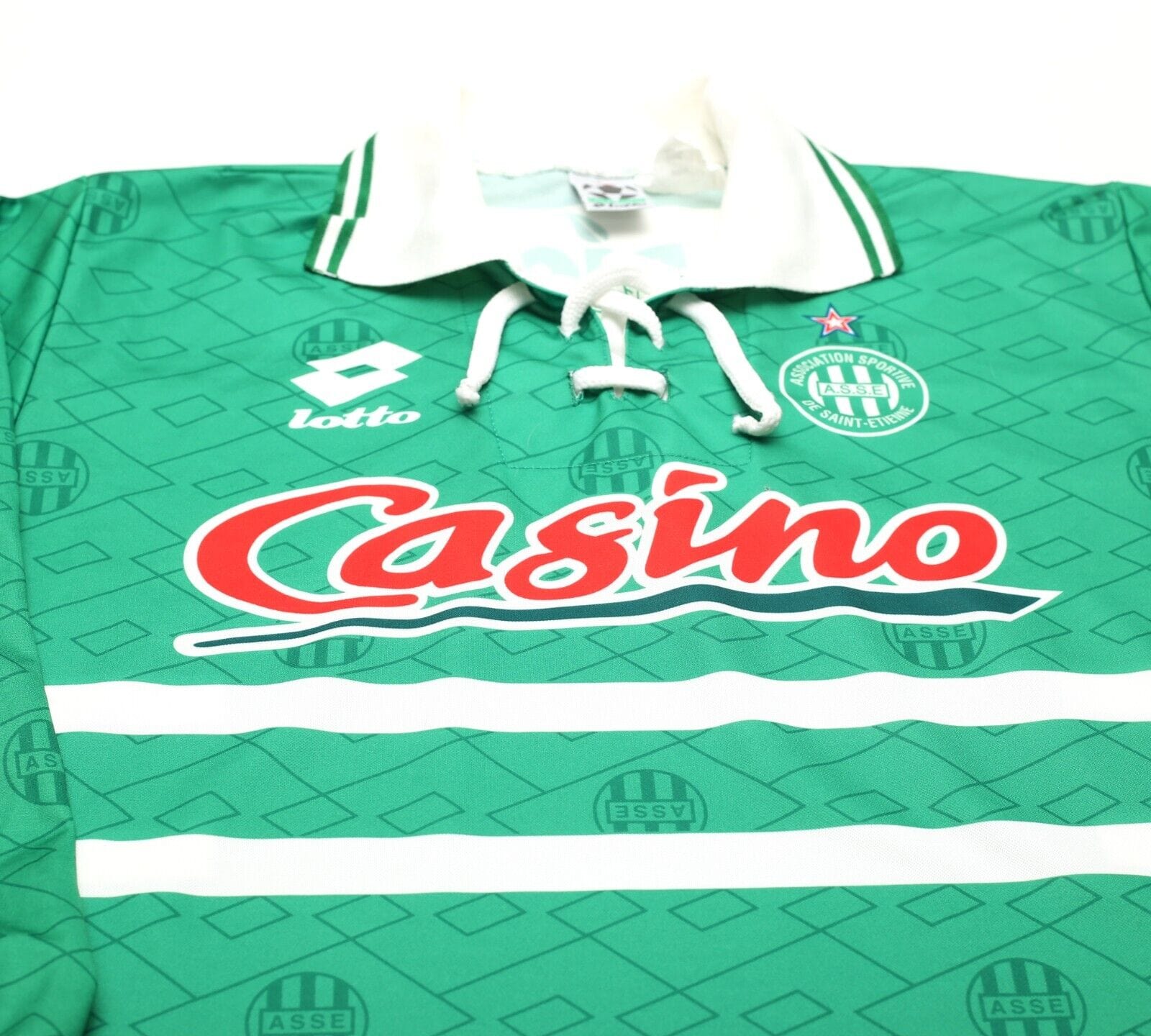 1994/95 AS SAINT-ETIENNE Vintage Lotto Long Sleeve Football Shirt Jersey (L)