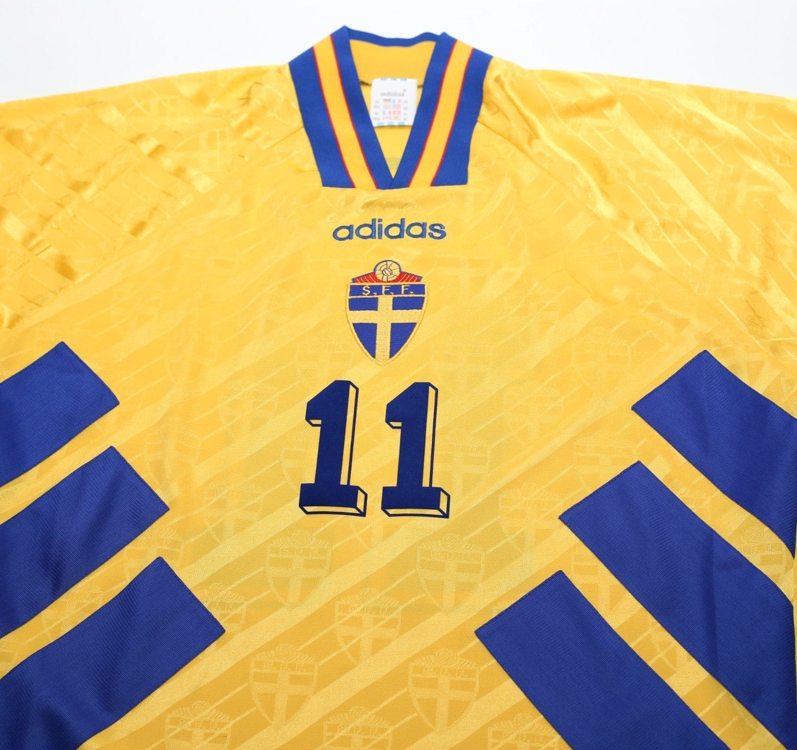1994/95 BROLIN #11 Sweden Vintage adidas WC 94 Home Football Shirt (M)