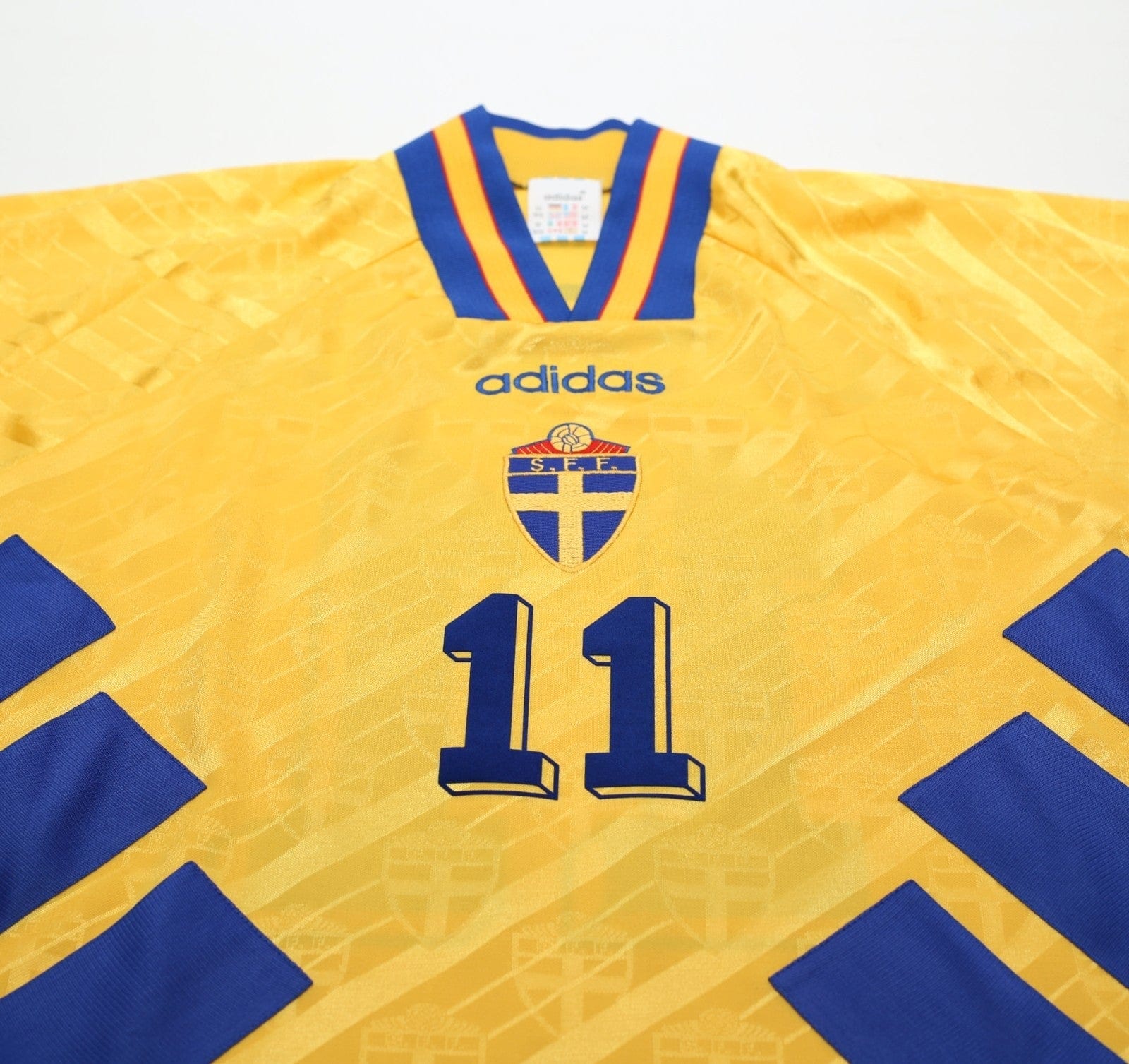 1994/95 BROLIN #11 Sweden Vintage adidas WC 94 Home Football Shirt (M)