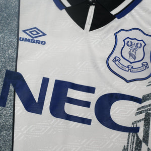 1994/95 Ferguson #9 Everton Vintage Umbro Away Football Shirt (L)