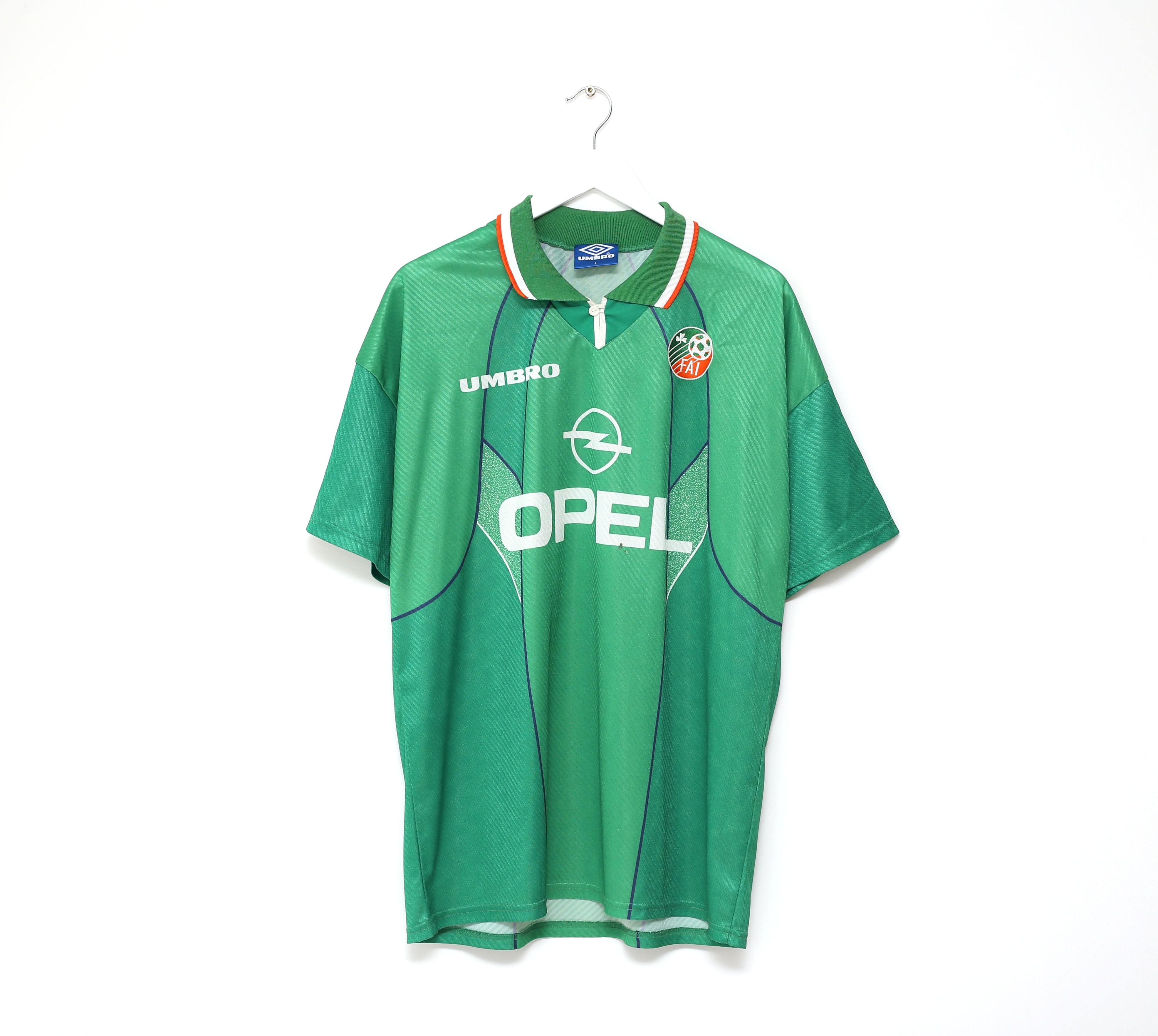 1994/95 IRELAND Vintage Umbro Home Football Shirt Jersey (L