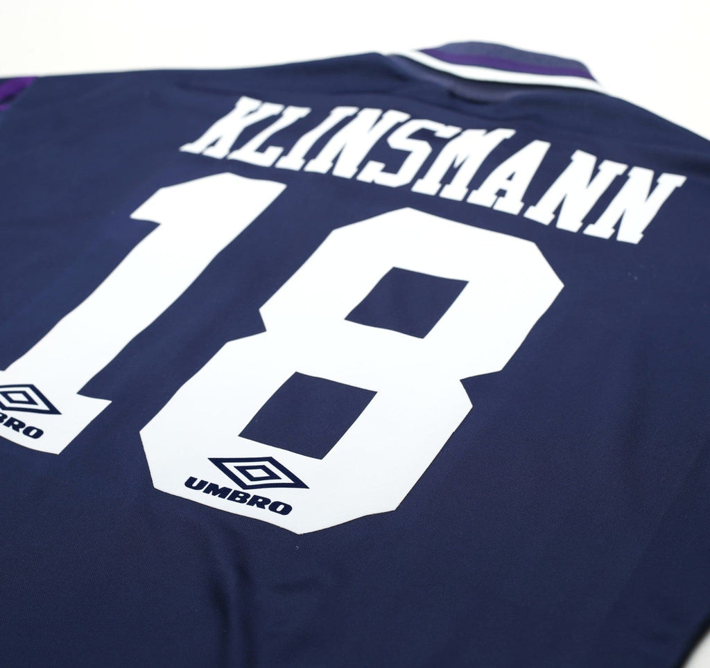 1994/95 KLINSMANN #18 Tottenham Hotspur Vintage Umbro Away Football Shirt (L)