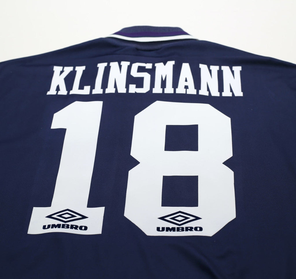 1994/95 KLINSMANN #18 Tottenham Hotspur Vintage Umbro Away Football Shirt (L)