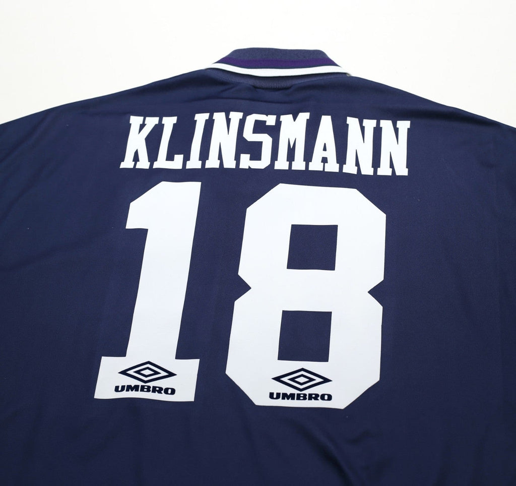 1994/95 KLINSMANN #18 Tottenham Hotspur Vintage Umbro Away Football Shirt (L)