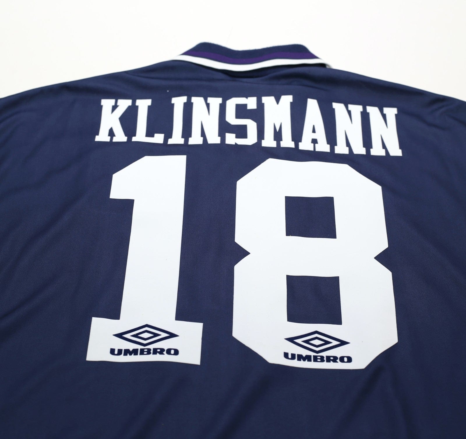 1994/95 KLINSMANN #18 Tottenham Hotspur Vintage Umbro Away Football Shirt (L)