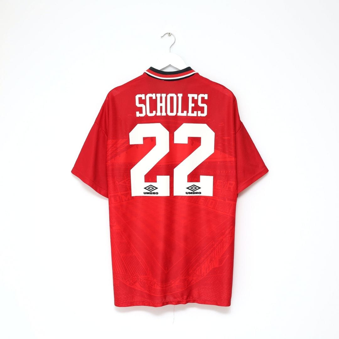 1994-95 Manchester United Umbro Home Shirt Scholes 22 | Vintage