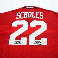 1994-95 Manchester United Home Shirt XL Scholes 22