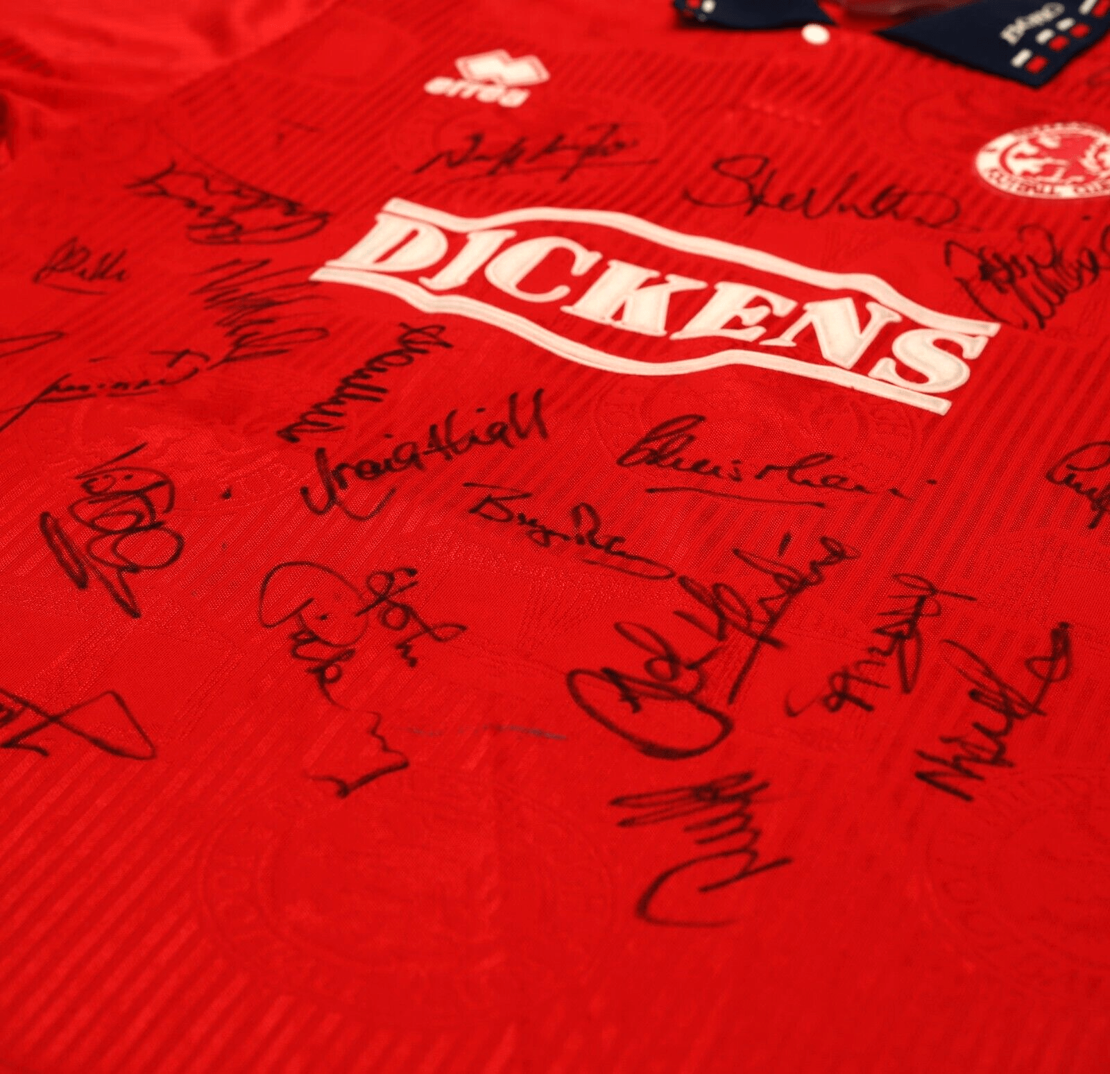 1994/95 MIDDLESBROUGH Vintage Errea Home Football Shirt Jersey (XL) SQUAD SIGNED