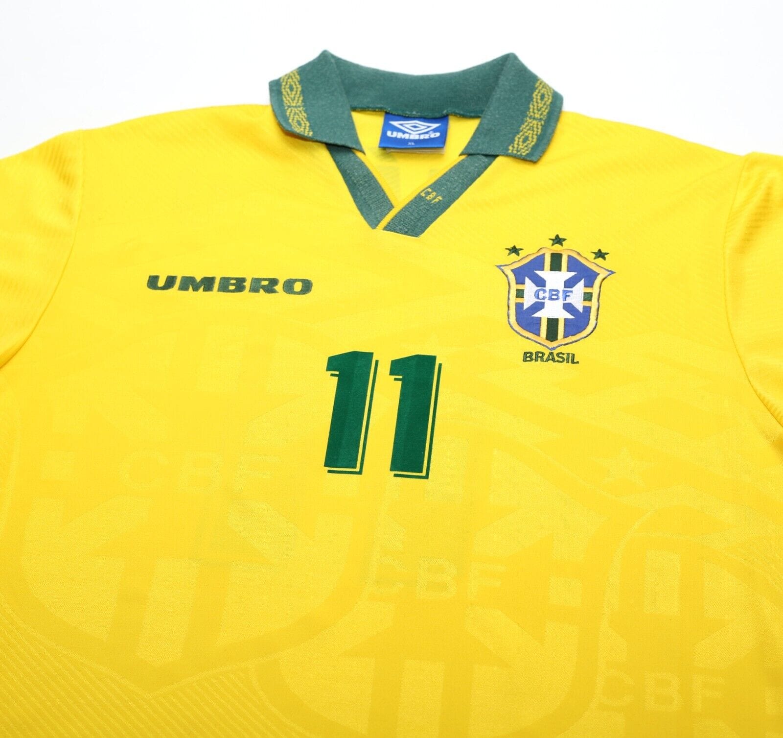 1994/95 ROMARIO #11 Brazil Vintage Umbro Home Football Shirt (XL) 3 Star 1994 WC