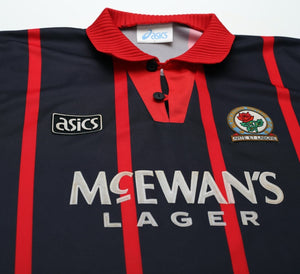 1994/95 SHEARER #9 Blackburn Rovers Vintage Asics Away Football Shirt Jersey (L)