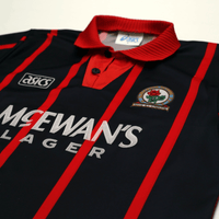 1994/95 Shearer #9 Blackburn Rovers Vintage ASICS Away Football Shirt (M)