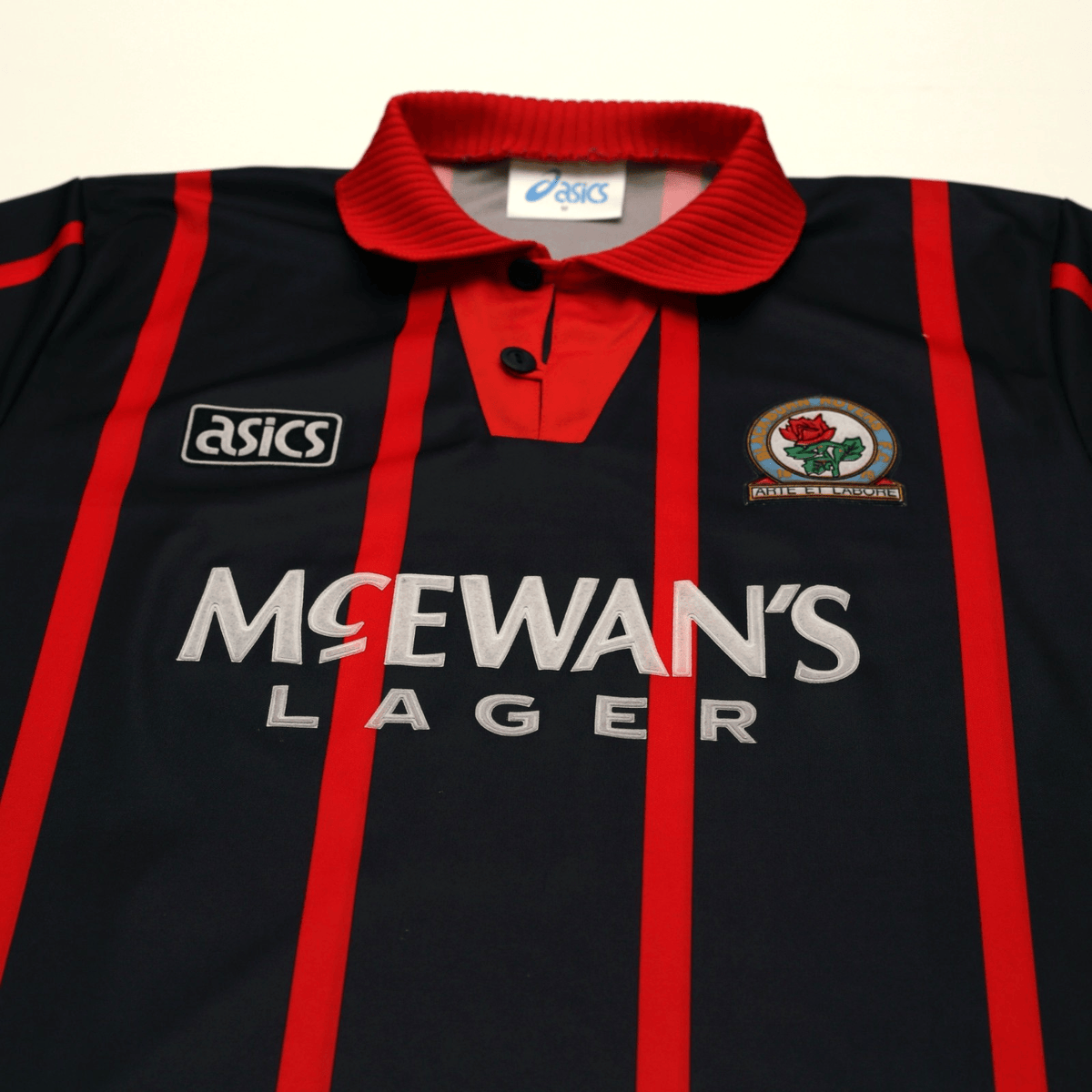 1994/95 Shearer #9 Blackburn Rovers Vintage ASICS Away Football Shirt (M)