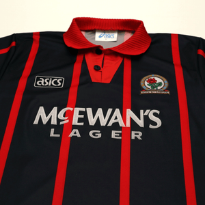 1994/95 Shearer #9 Blackburn Rovers Vintage ASICS Away Football Shirt (M)