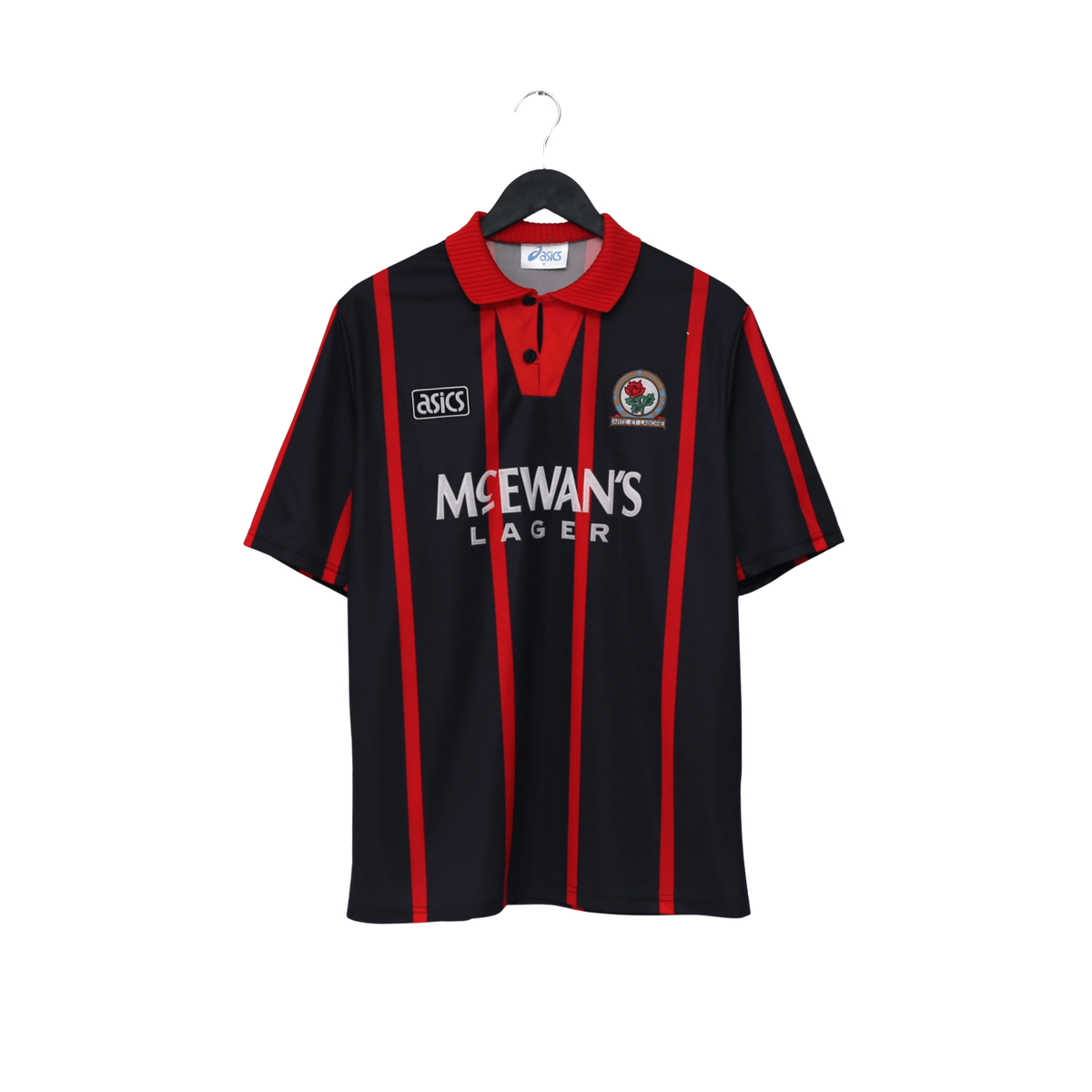 1994/95 Shearer #9 Blackburn Rovers Vintage ASICS Away Football Shirt (M)