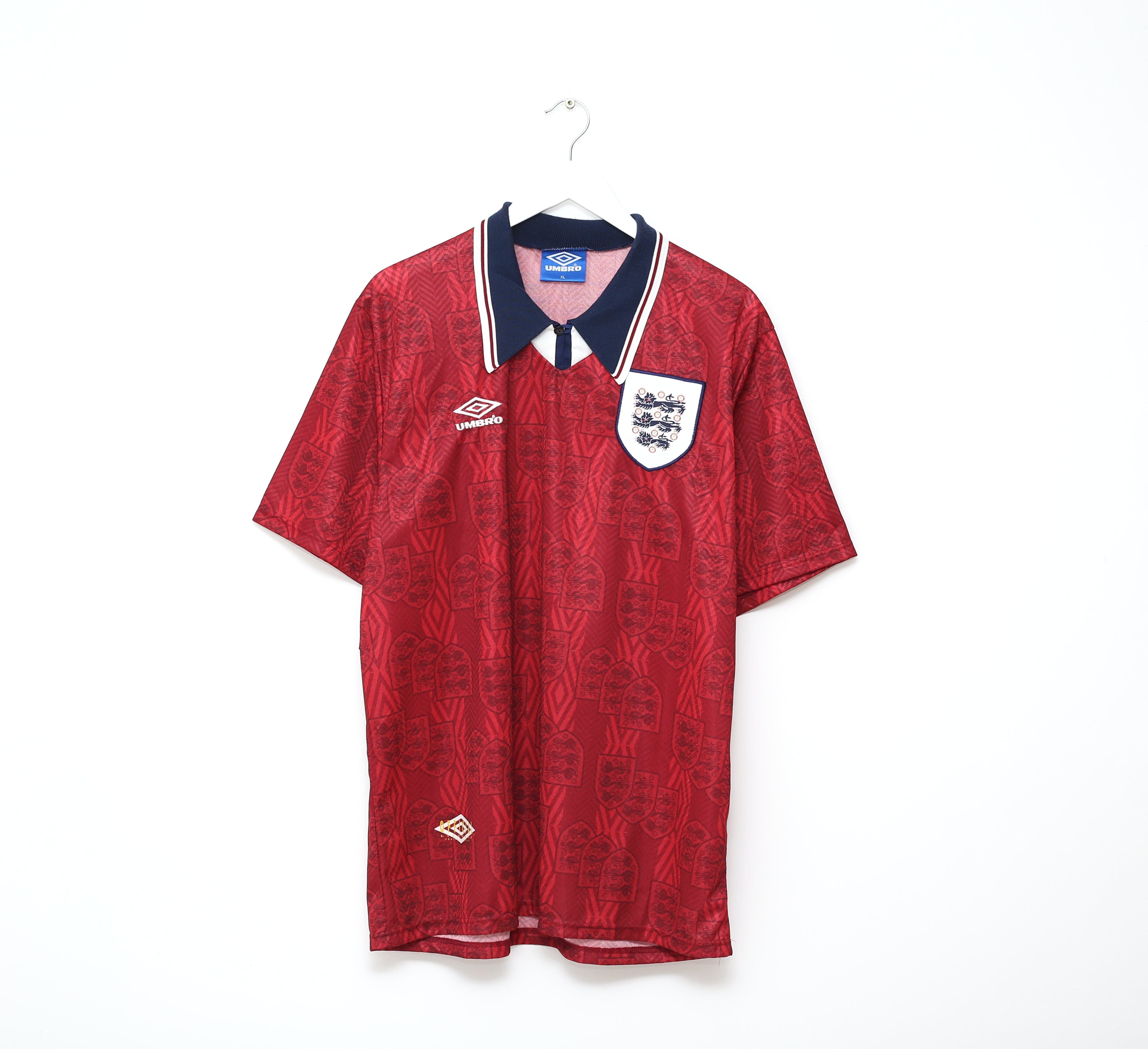 1994/95 SHEARER #9 England Umbro away Football Shirt (L/XL)