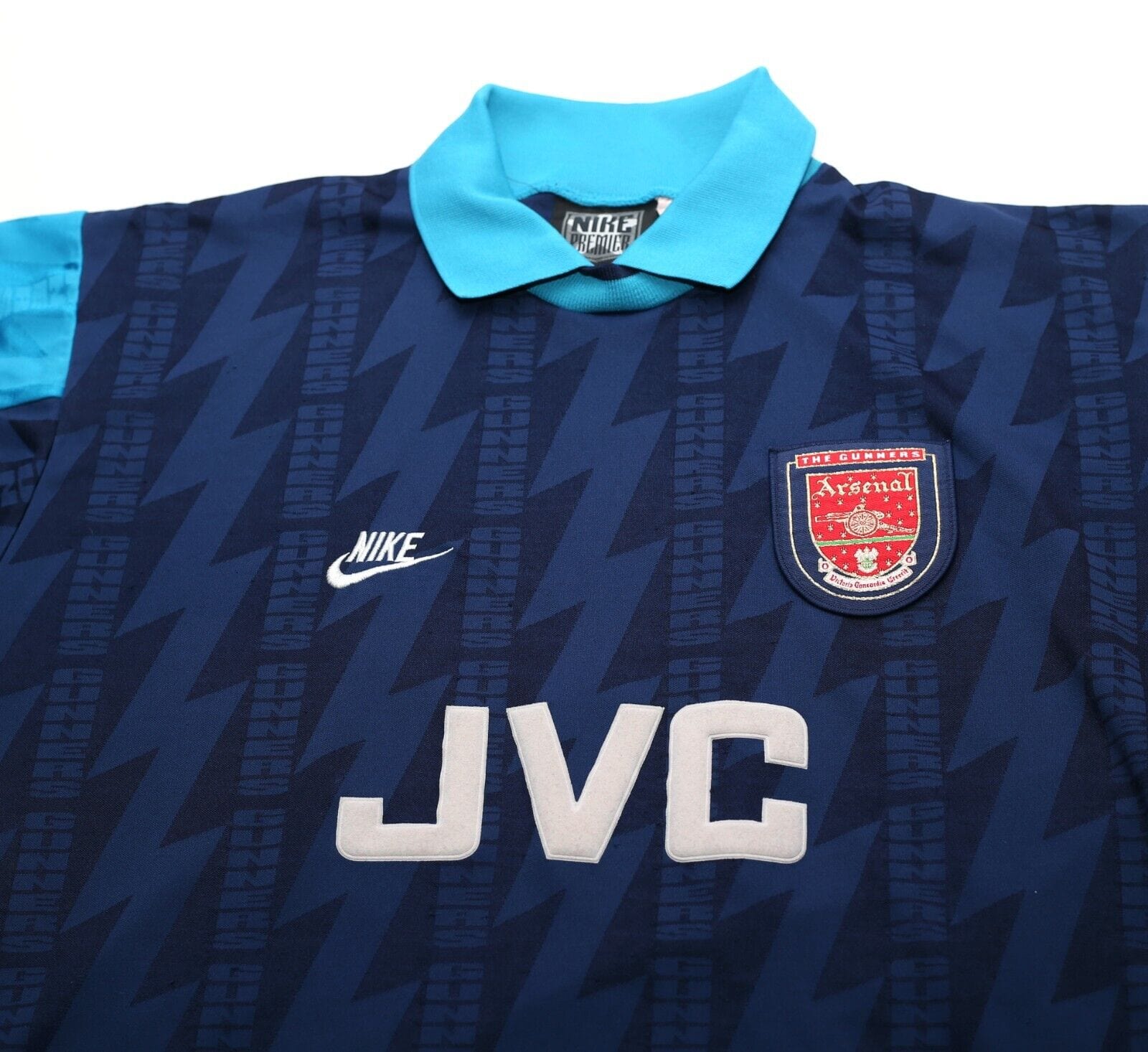 1994/95 WRIGHT #8 Arsenal Vintage Nike Away Football Shirt (L)